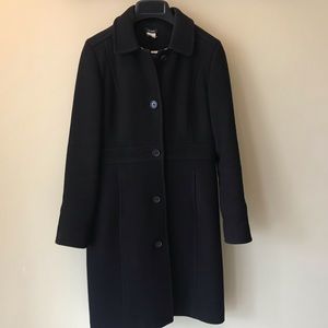 J. Crew Double Cloth Wool Coat - Black, 6P (EUC)
